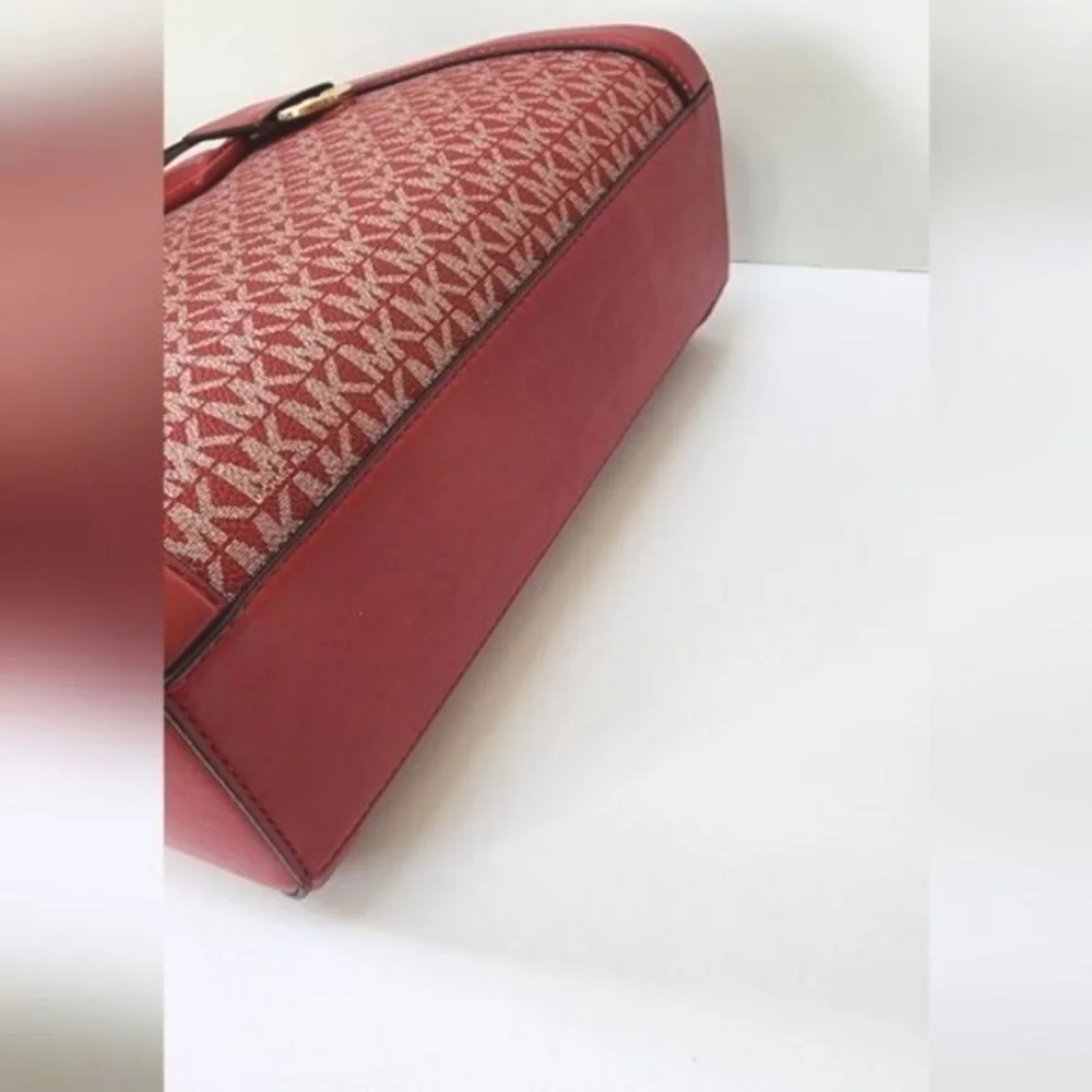 Michael Kors KALI  iPAD Case Tote Satchel Chili Red, Gold Adjustable Crossbody